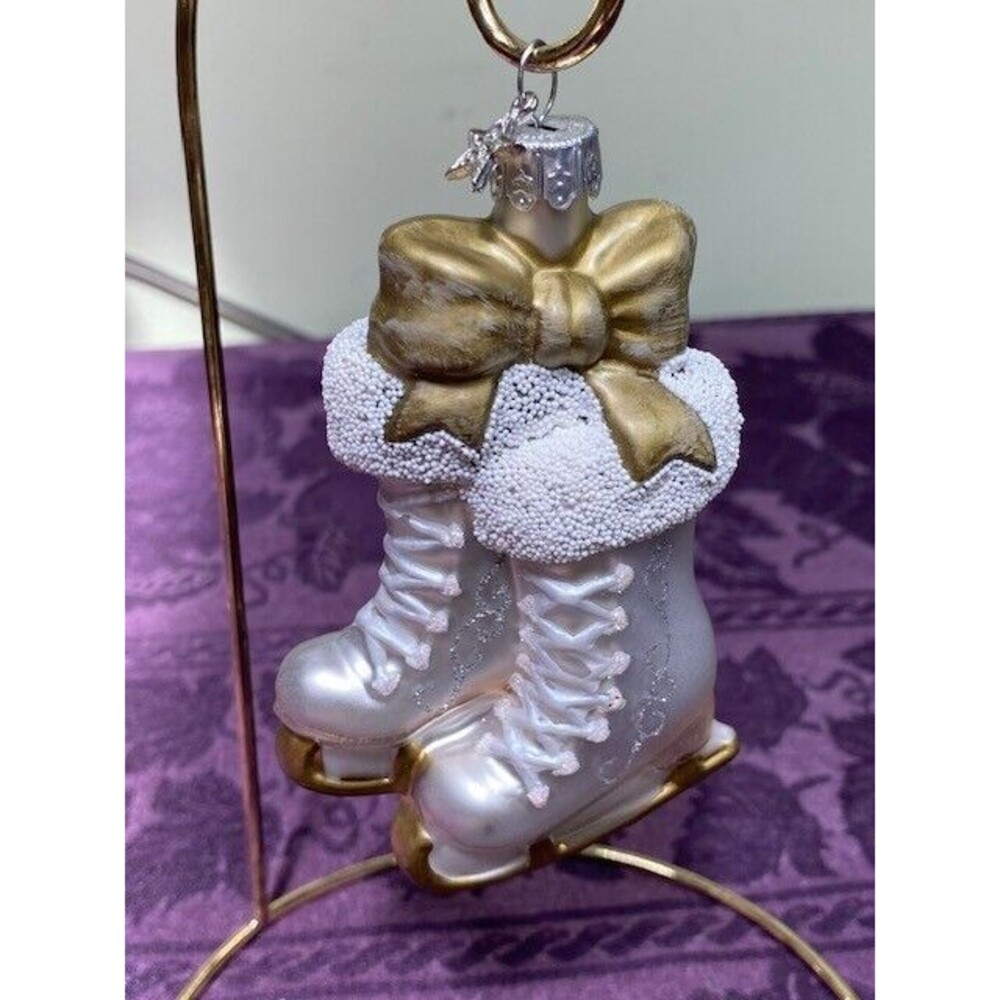 Midwest CBK Silver & Gold 4.5" Hanging Ice-Skates Holiday Christmas Ornaments